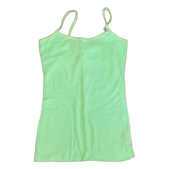 SO Camisole Tank Top Lime Green Sleeveless Spaghetti Strap Shelf Bra M - Picture 1 of 8